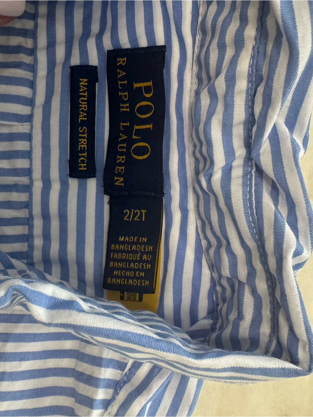 Polo by Ralph Lauren Boys Blue and White Striped Button-Down Shirt